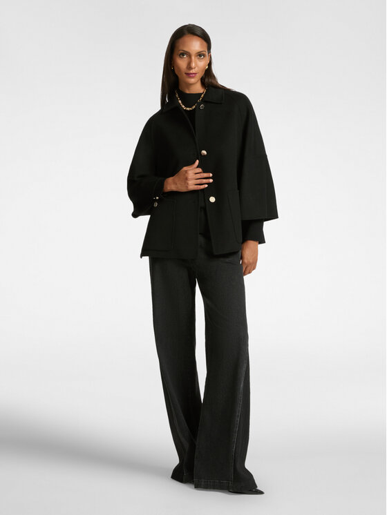 Elena Mirò Elena Mirò Cappotto 8038Z000011N033 Nero A-Line Fit