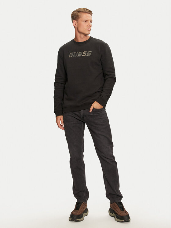 Guess Guess Majica dugih rukava Keid Z4BQ18 KCEA0 Crna Regular Fit