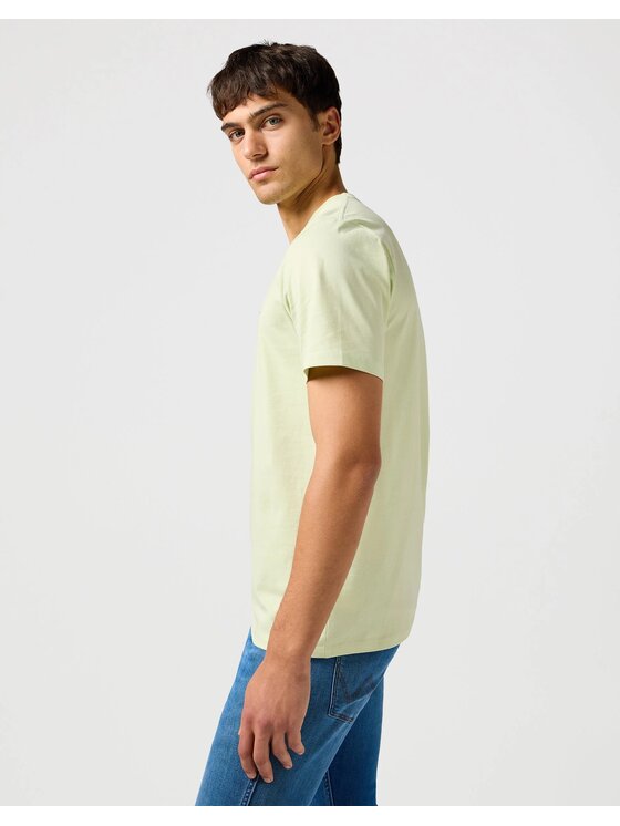 Wrangler Wrangler T-Shirt SIGN OFF TEE Zielony Regular Fit
