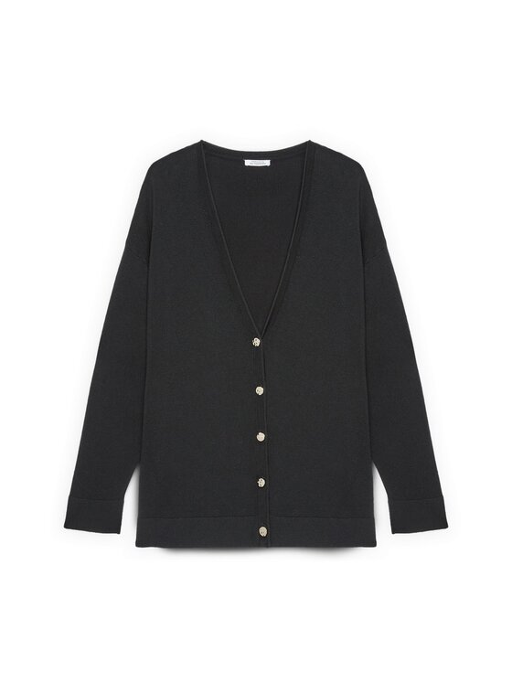 Fiorella Rubino Fiorella Rubino Kardigan M084L008356N033 Czarny Regular Fit