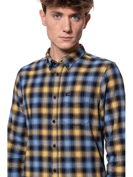 Lee Lee Koszula BUTTON DOWN Niebieski Regular Fit