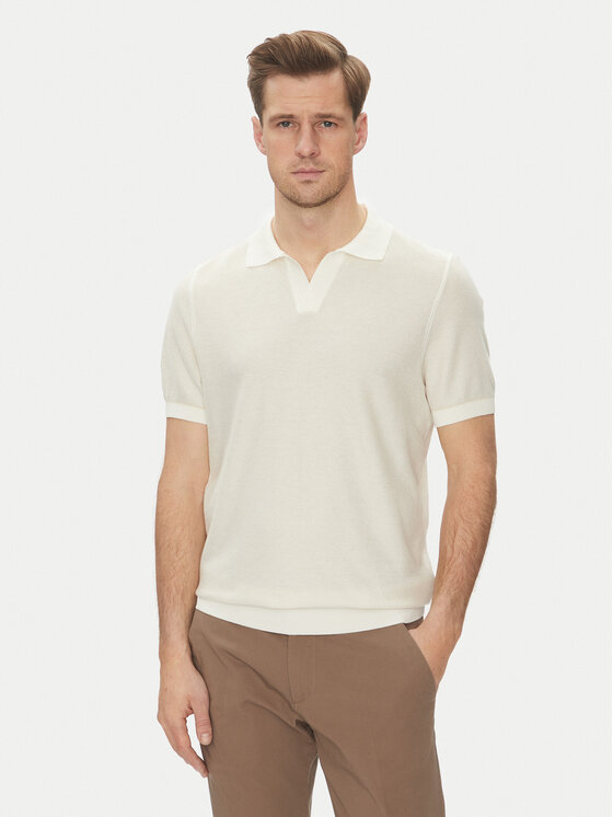 BOSS Tricou polo H-Jianluca 50537654 Alb Regular Fit