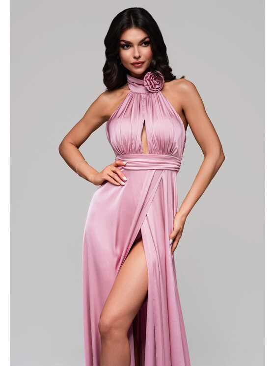 Ombre Ombre Sukienka wieczorowa LA-OM-DLR139 Różowy Regular Fit