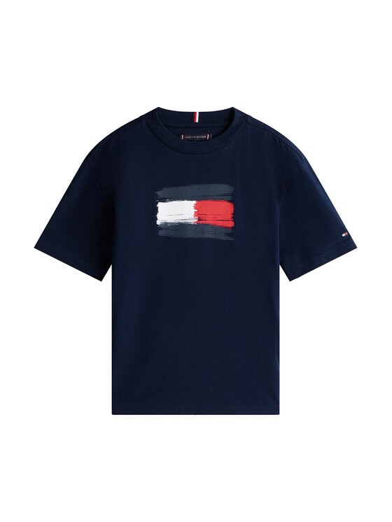 Tommy Hilfiger Tommy Hilfiger Tričko Flag Archive KB0KB10111 Tmavomodrá Regular Fit