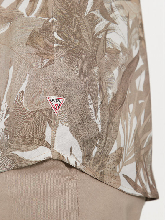 Guess Guess Риза M4GH76 WD4Z2 Бежов Slim Fit