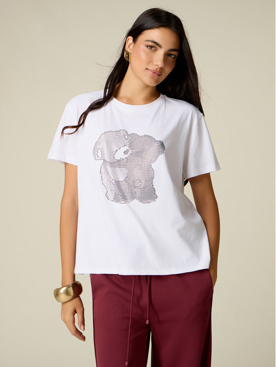 Oltre Oltre T-Shirt G098J004709N011 Biały Regular Fit