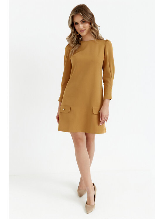 Makover Makover Sukienka wieczorowa K148 Żółty Ladies Fit