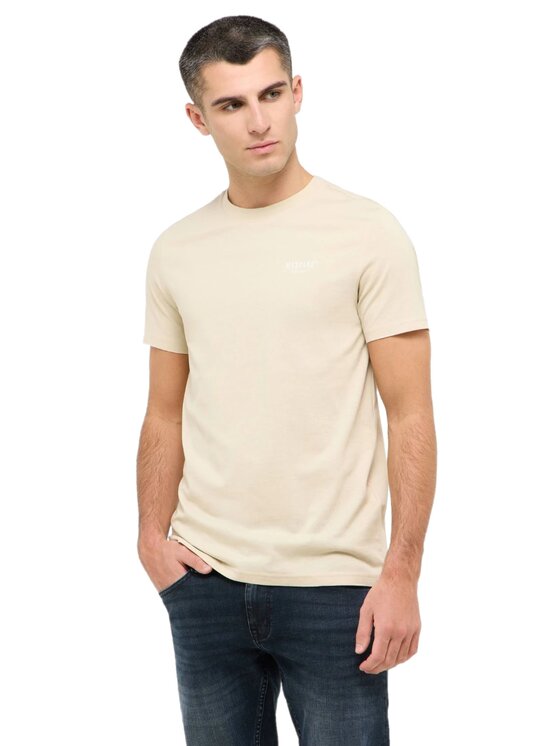Mustang Mustang T-Shirt Style Austin Beżowy Regular Fit