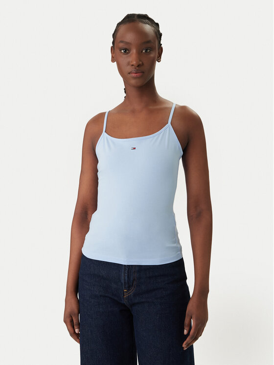 Tommy Jeans Tommy Jeans Topiņš Essential DW0DW20675 Gaiši zils Slim Fit