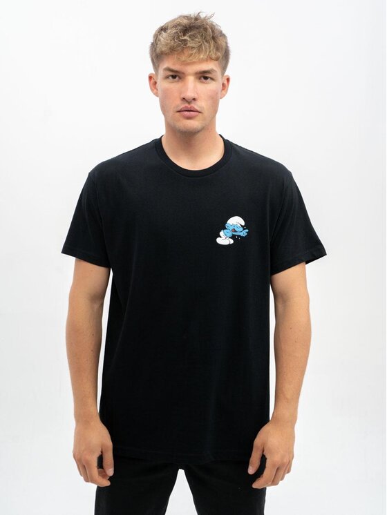 Smerfy Smerfy Komplet t-shirtów Zestaw 3 T-Shirtów Męskich Czarnych Smerfy Funny M Czarny Regular Fit
