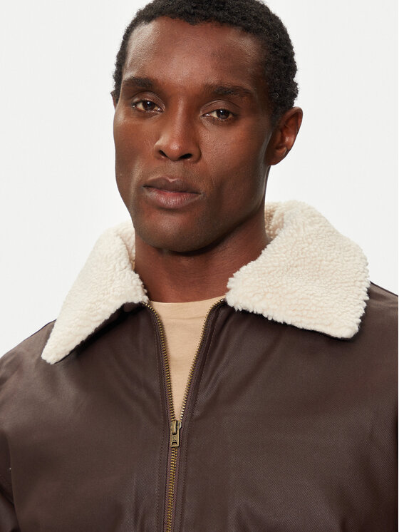 Wrangler Wrangler Яке от имитация на кожа Aviator 112357277 Кафяв Regular Fit