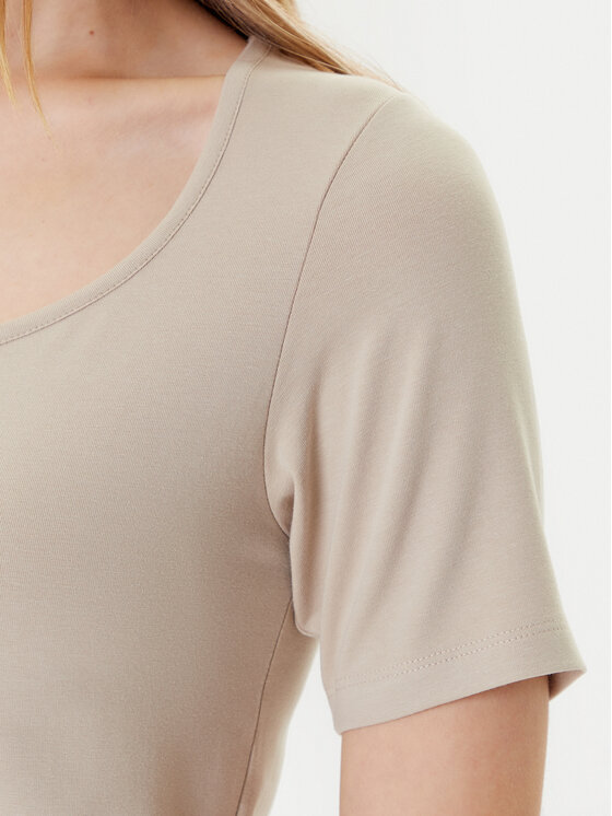 United Colors Of Benetton United Colors Of Benetton Тишърт 3FJHD401P Бежов Slim Fit