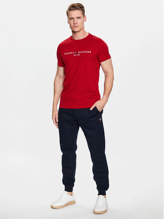 Tommy Hilfiger Tommy Hilfiger T-Shirt Logo MW0MW11797 Červená Slim Fit