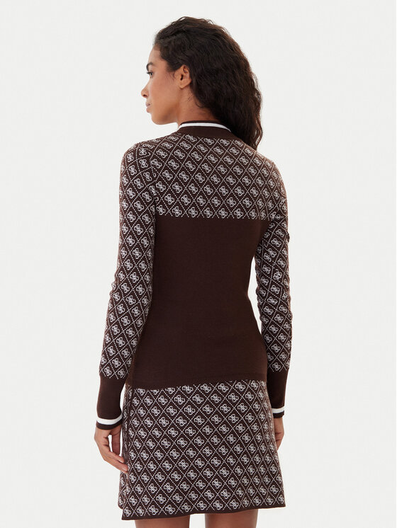 Guess Guess Sveter W5BR24 Z3JD2 Hnedá Slim Fit