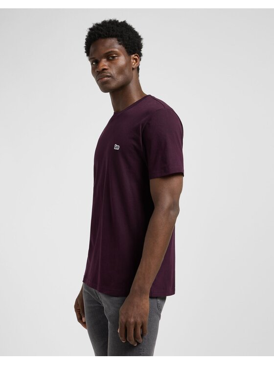 Lee Lee T-Shirt SS PATCH LOGO TEE Fioletowy Regular Fit