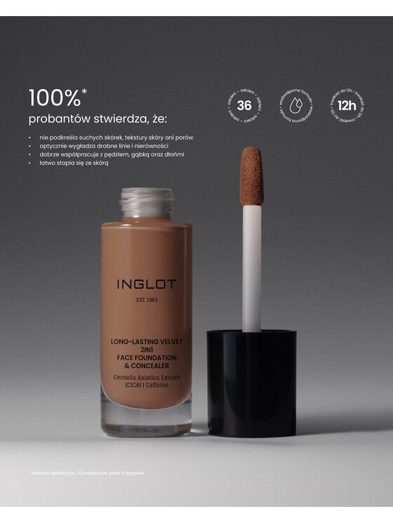 INGLOT INGLOT i korektor 2w1 Long-Lasting Velvet Podkład 720 Medium Deep Neutral