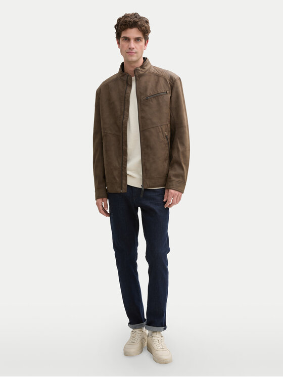 Tom Tailor Tom Tailor Bunda z imitace kůže 1044633 Hnědá Regular Fit