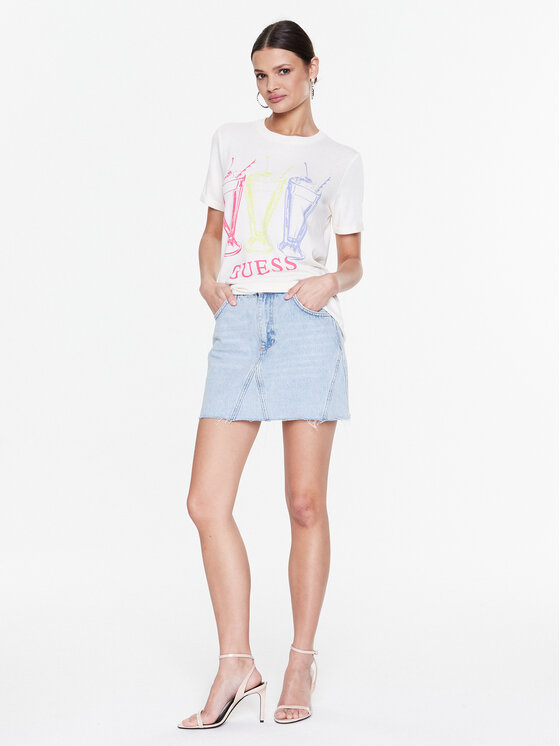 T-shirt Adelita W3RI24 KBK72 Écru Regular Fit