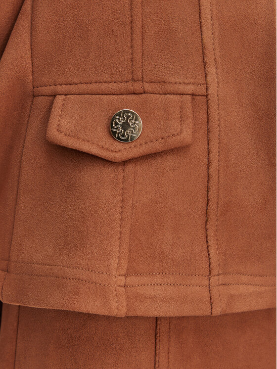 Rinascimento Rinascimento Geacă din imitație de piele CFC0127914003 Maro Slim Fit