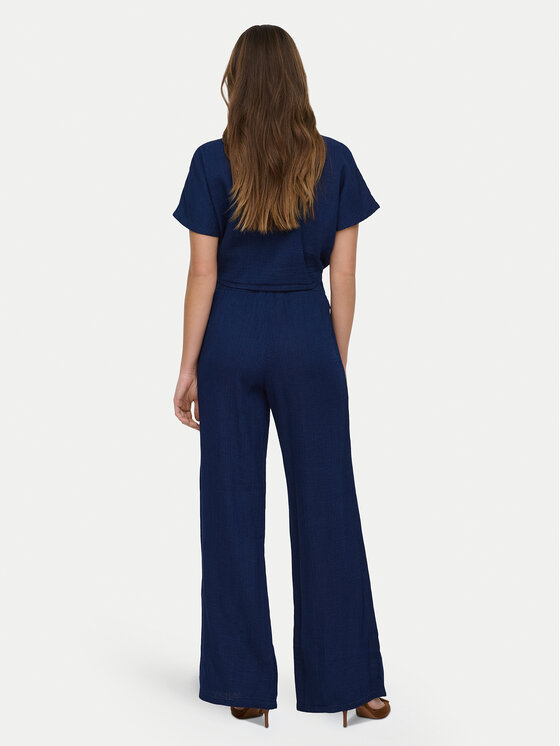ONLY ONLY Medžiaginės kelnės Leoni 15367285 Tamsiai mėlyna Regular Fit