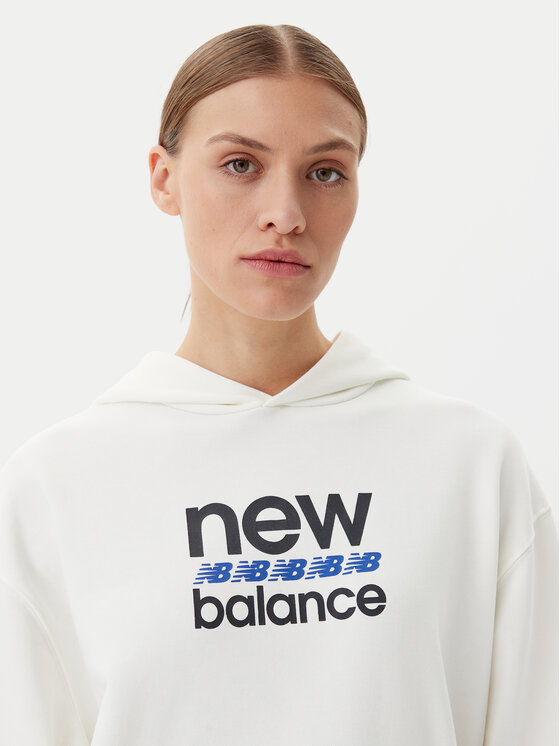 New Balance New Balance Bluză Sport Graphic WT51519 Alb Relaxed Fit
