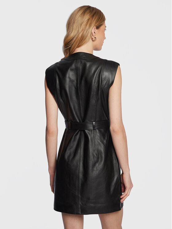 Custommade Custommade Bőr ruha Jada 999418448 Fekete Regular Fit