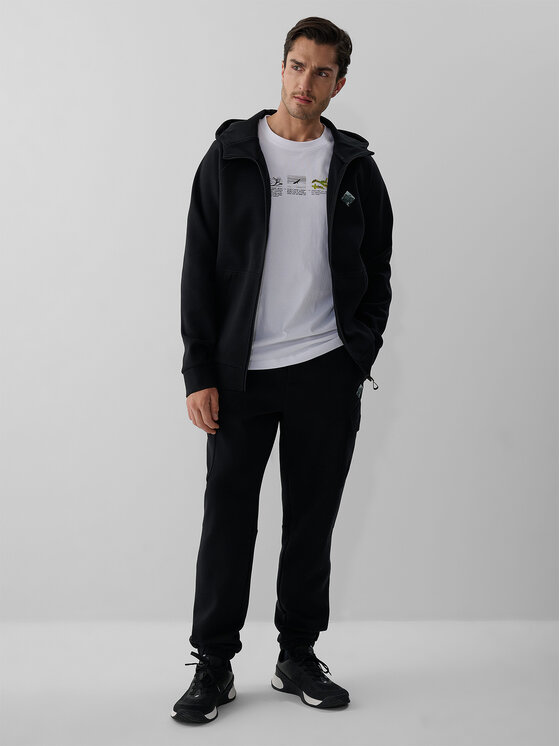 4F 4F Bluza OVERLAND Czarny Regular Fit