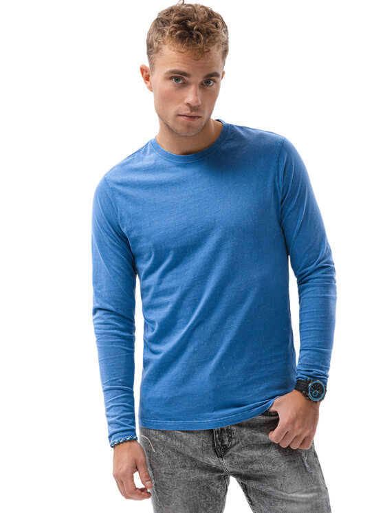 Ombre Ombre S dlouhým rukávem L131 Modrá Slim Fit