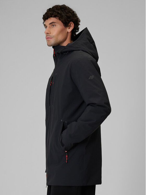 4F 4F Płaszcz zimowy URBAN COMMUTER Czarny Regular Fit