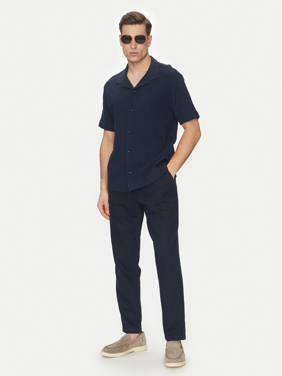 Guess Guess Bavlnené nohavice F5GB02 WH4J0 Tmavomodrá Regular Fit