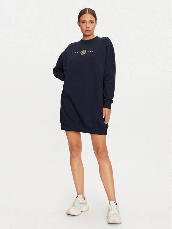 Tommy Jeans Tommy Jeans Kötött ruha DW0DW18715 Sötétkék Relaxed Fit