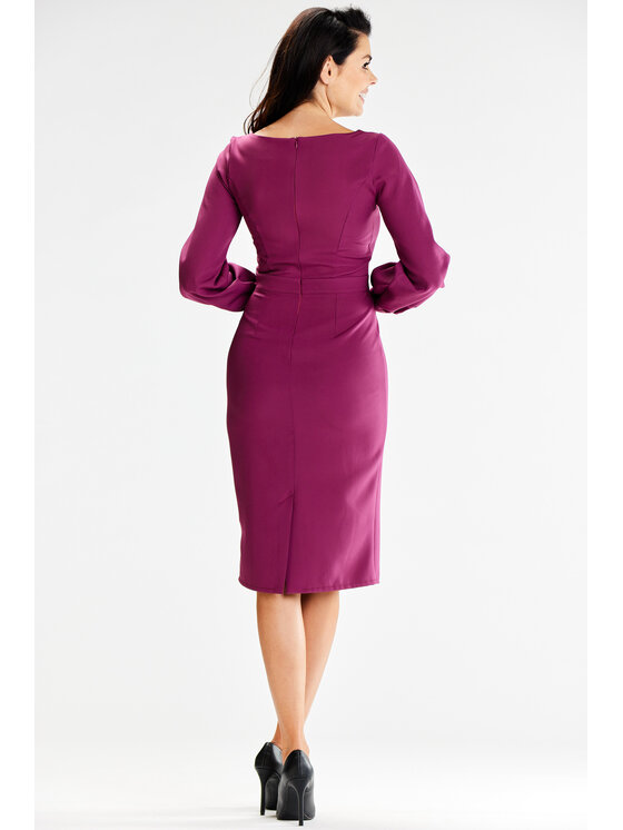 Awama Awama Večerní šaty A597 Fialová Basic Fit