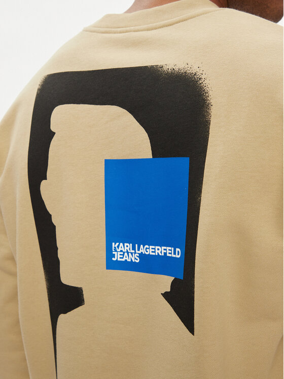 Karl Lagerfeld Jeans Karl Lagerfeld Jeans Džemperis ar kapuci 241D1807 Bēšs Regular Fit