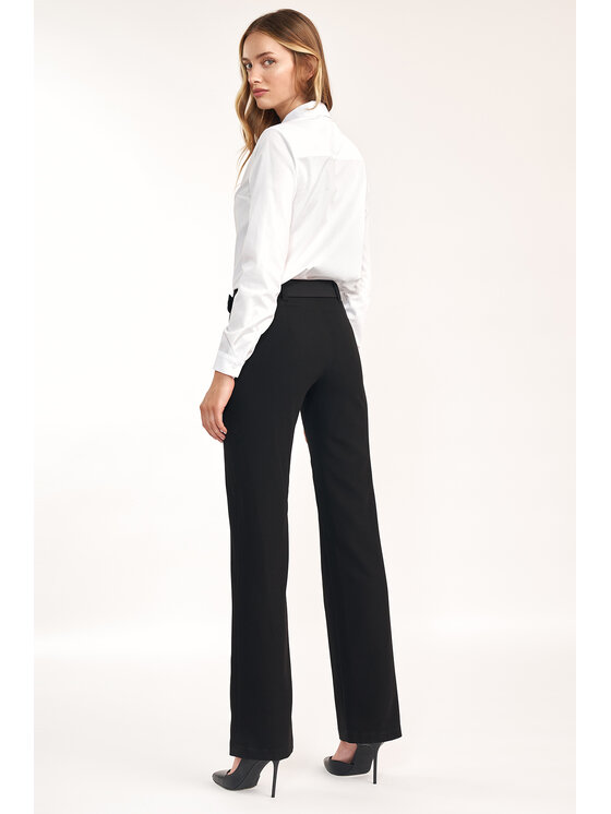 NIFE NIFE Kalhoty z materiálu SD61 Černá Regular Fit