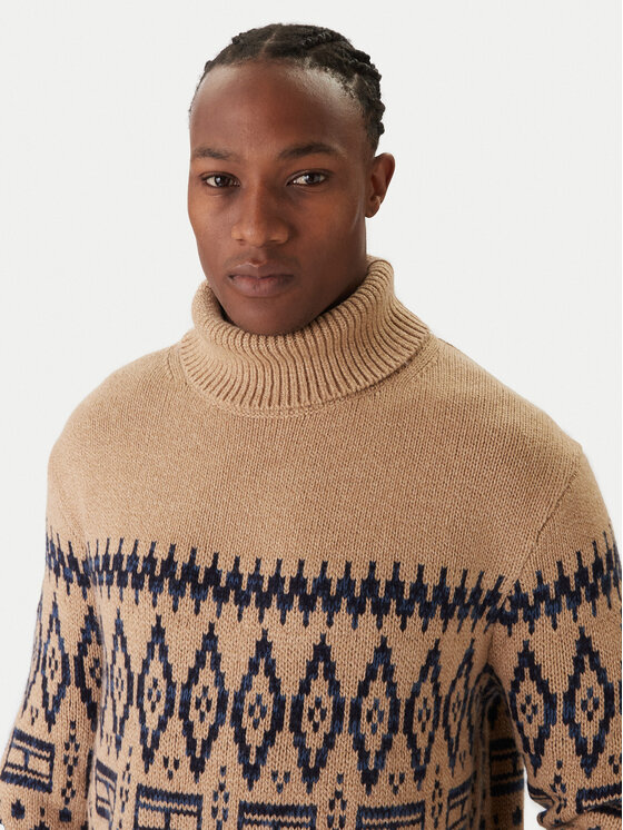 Tommy Hilfiger Tommy Hilfiger Golf Fairisle MW0MW40843 Bež Regular Fit