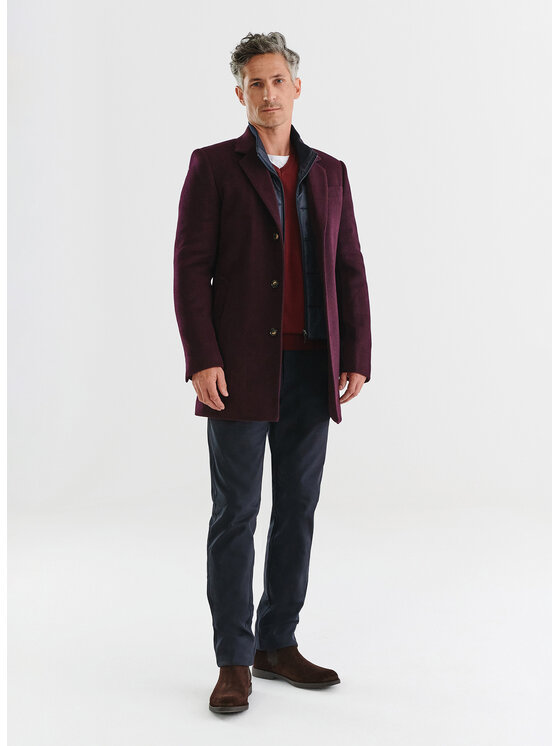 Pako Lorente Pako Lorente Płaszcz P23WF-7X-006 Bordowy Classic Fit