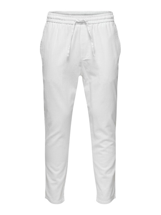 Only & Sons Only & Sons Pantaloni din material 22024966 Alb Tapered Fit