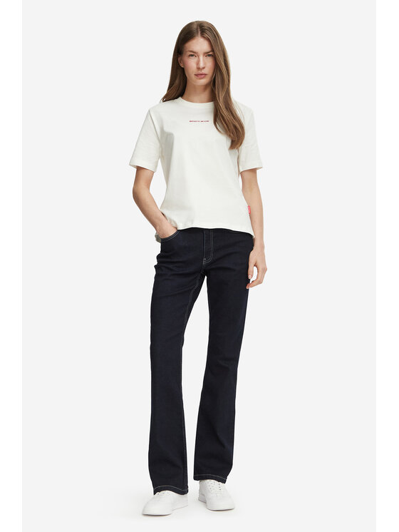 Americanos Americanos Marškinėliai W226-AMLTS-1057-01X Kreminė Regular Fit