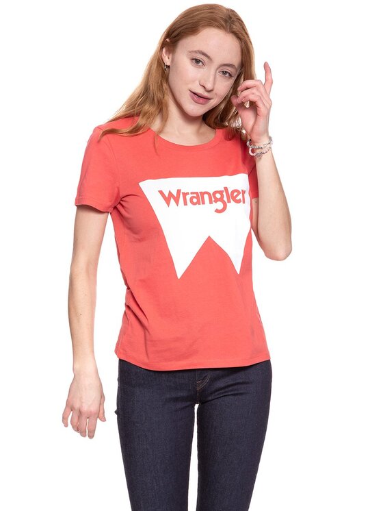 Wrangler Wrangler T-Shirt FESTIVAL TEE Czerwony Regular Fit