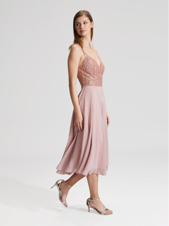 Hey Kyla Hey Kyla Koktel haljina 5AC106HK Ružičasta Slim Fit