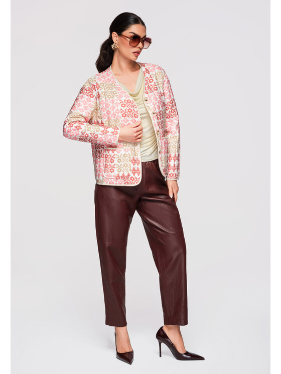 Ombre Ombre Kurtka przejściowa OW-JALP-0126 Różowy Loose Fit