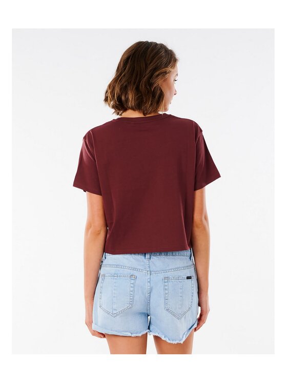 Rip Curl Rip Curl T-Shirt Tallows Crop Tee Czerwony Relaxed Fit