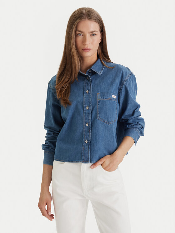Calvin Klein Jeans cămașă de blugi New Dad LV047F790G Albastru Regular Fit