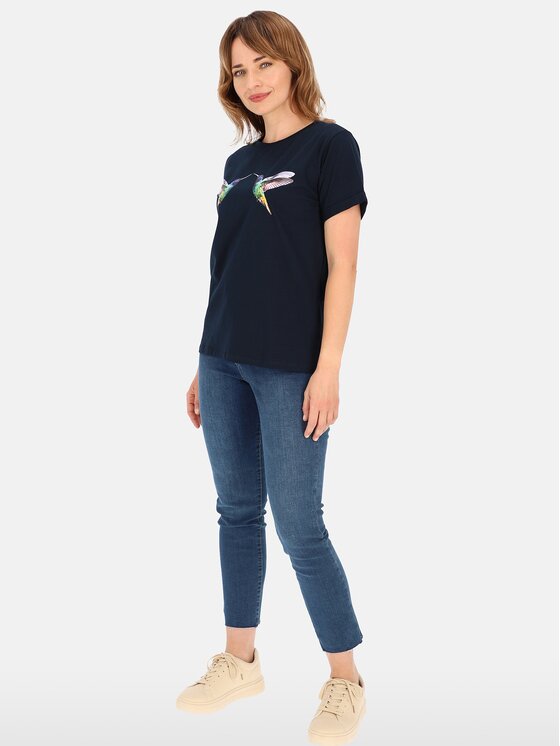 Perso Perso T-Shirt TCE242000F Granatowy Regular Fit