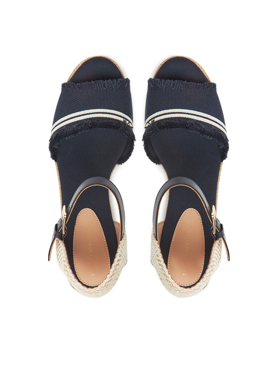 Tommy Hilfiger Tommy Hilfiger Espadryle Fringe Canvas Medium Wedge FW0FW08879 Granatowy