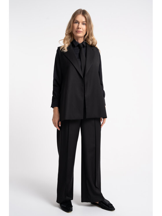 CLICK CLICK Kamizelka 71-0106 Czarny Relaxed Fit