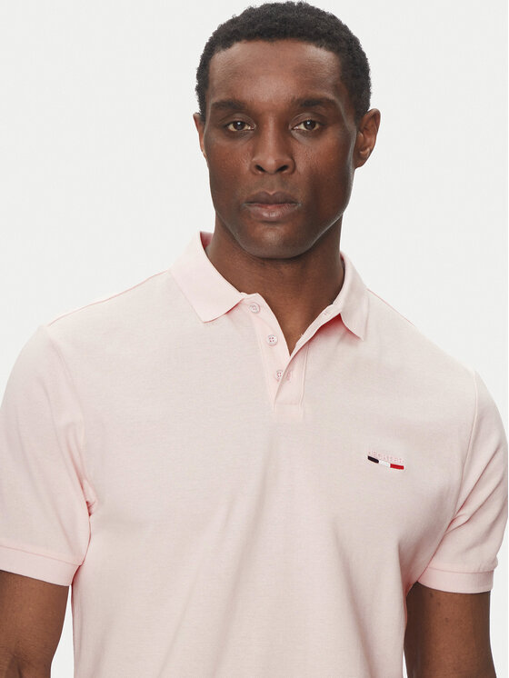 Hechter Paris Hechter Paris Тениска с яка и копчета 74004 151902 Розов Regular Fit