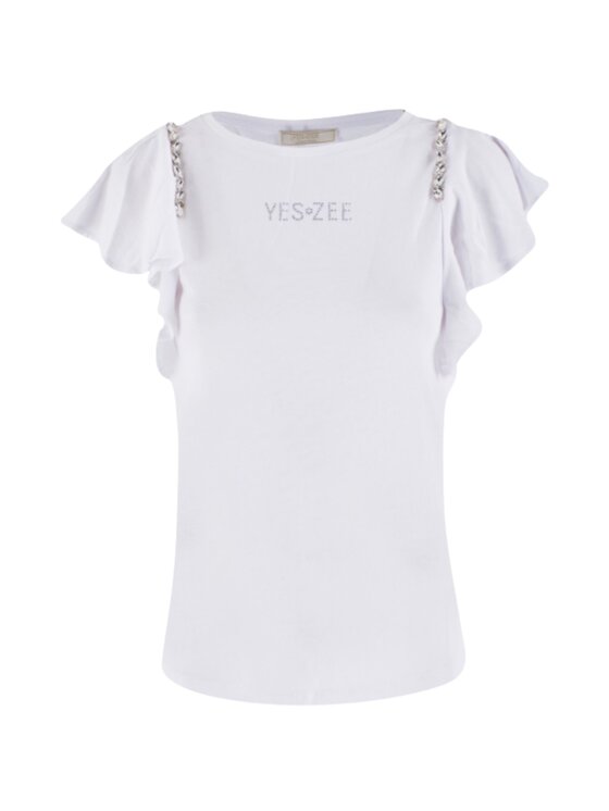 Yes Zee Yes Zee T-shirt Tshirt donna Bianco Regular Fit