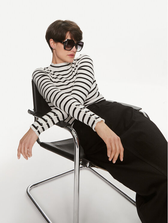 Morgan Morgan Sweter 241-MAG Biały Slim Fit