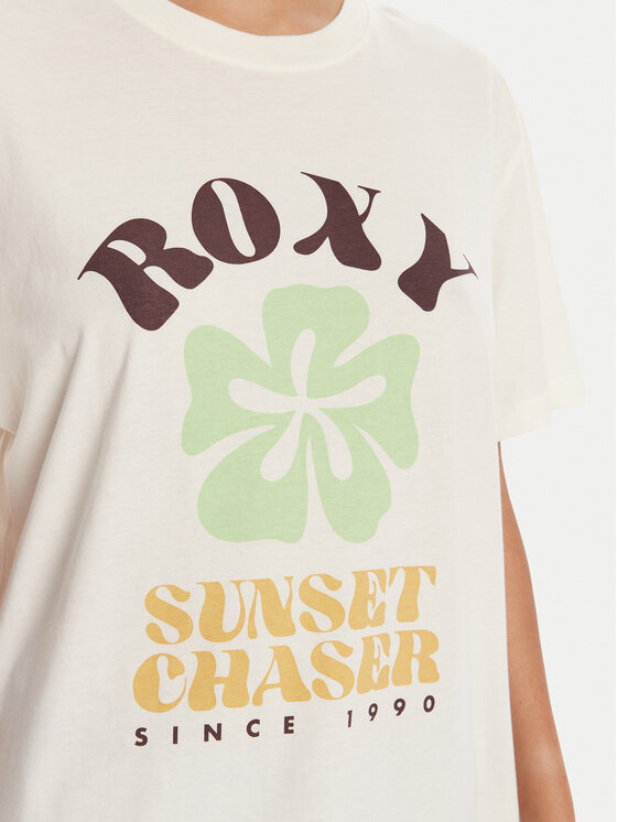 Roxy Roxy Marškinėliai Hangloose Poster ERJZT06018 Écru Regular Fit
